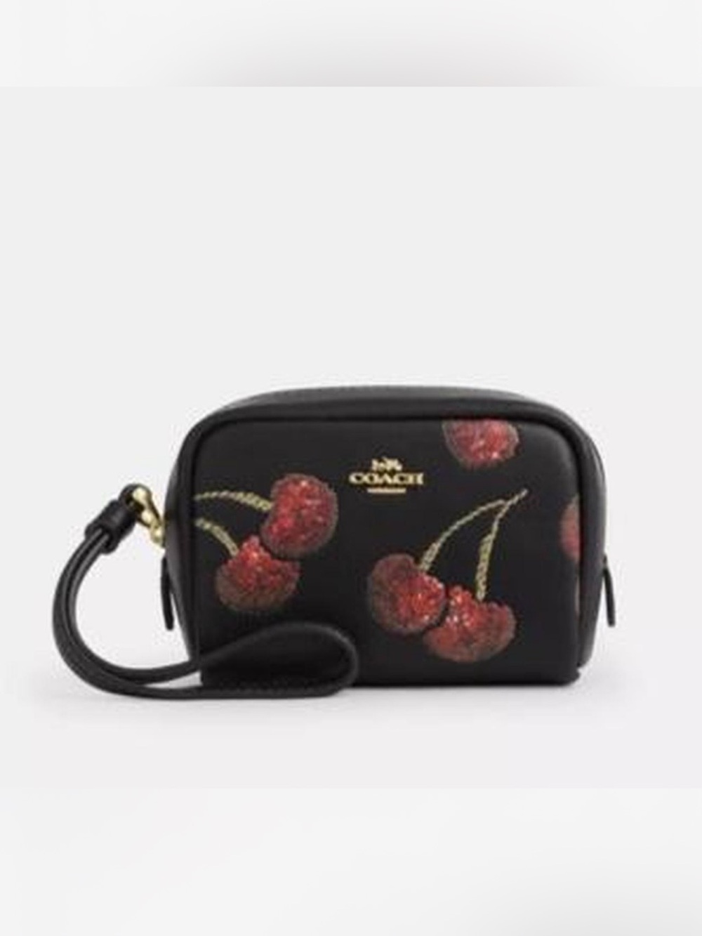 Coach Pouch Wristlet With Cherry Print NWT